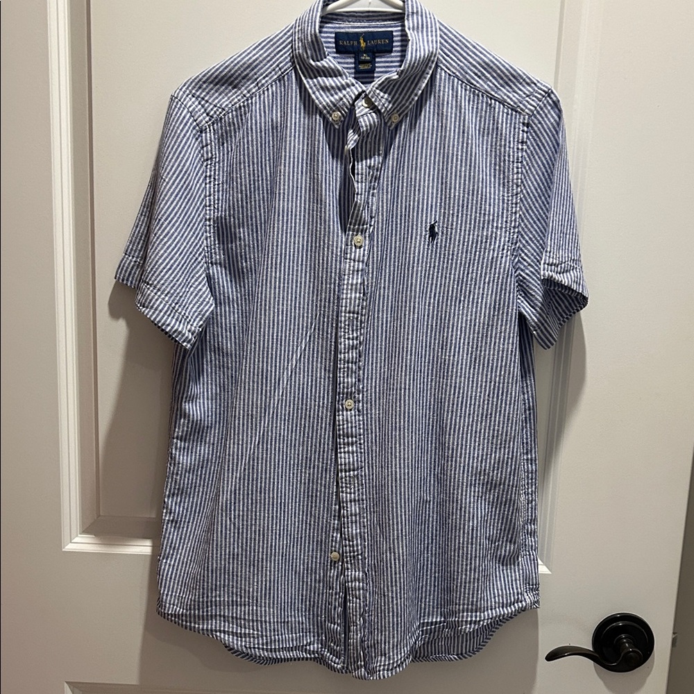 Polo by Ralph Lauren Blue and White Striped Polo